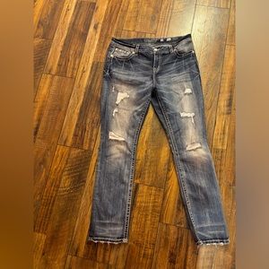 Size 34, mid rise easy straight miss me jeans